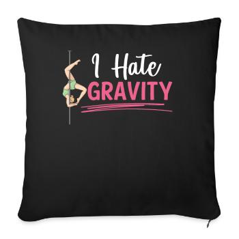 Acrobate de soie aérienne - Housse de coussin décorative 45 x 45 cm - noir - Devant