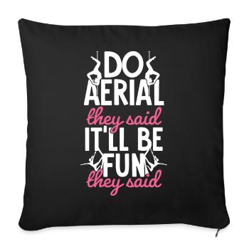Acrobate de soie aérienne - Housse de coussin décorative 45 x 45 cm - noir - Devant