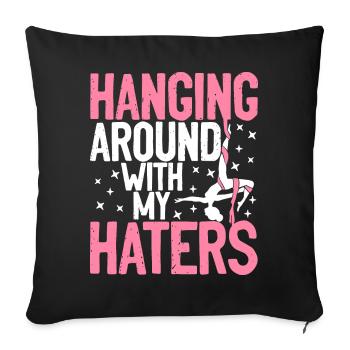 Acrobate de soie aérienne - Housse de coussin décorative 45 x 45 cm - noir - Devant