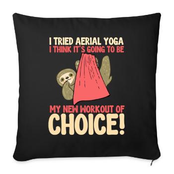 Acrobate de soie aérienne - Housse de coussin décorative 45 x 45 cm - noir - Devant