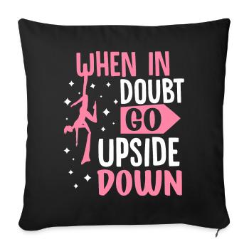 Acrobate de soie aérienne - Housse de coussin décorative 45 x 45 cm - noir - Devant