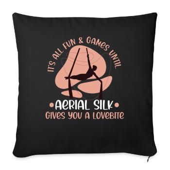 Aerialist - Sofa pillowcase 17,3'' x 17,3'' (45 x 45 cm) - black - Front