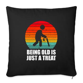Humour noir - Housse de coussin décorative 45 x 45 cm - noir - Devant