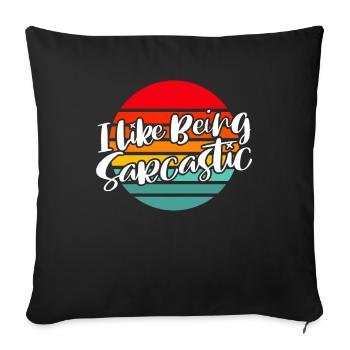 Humour noir - Housse de coussin décorative 45 x 45 cm - noir - Devant
