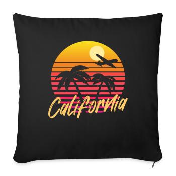 Californie - Housse de coussin décorative 45 x 45 cm - noir - Devant