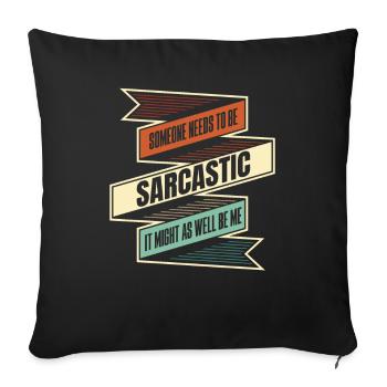 Humour noir - Housse de coussin décorative 45 x 45 cm - noir - Devant