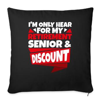 Pensioner Pension Discount - Sofa pillowcase 17,3'' x 17,3'' (45 x 45 cm) - black - Front