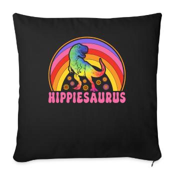 Funny Hippie Dinosaur Trex Groovy - Sofa pillowcase 17,3'' x 17,3'' (45 x 45 cm) - black - Front