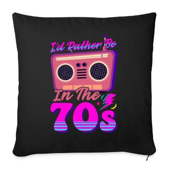 Lustige Hippie Vaporwave Retro - Sofakissenbezug 45 x 45 cm - Schwarz - Vorne