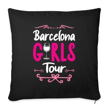 Barcelona Girls Tour - Housse de coussin décorative 45 x 45 cm - noir - Devant