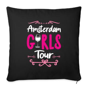 Amsterdam Girls Tour - Housse de coussin décorative 45 x 45 cm - noir - Devant
