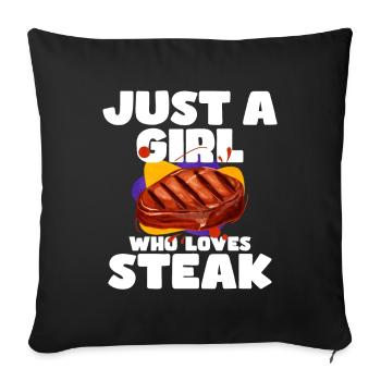 Steak - Sofa pillowcase 17,3'' x 17,3'' (45 x 45 cm) - black - Front