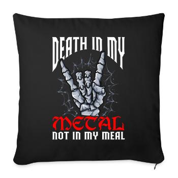 Funny Death Metal Vegan - Sofa pillowcase 17,3'' x 17,3'' (45 x 45 cm) - black - Front