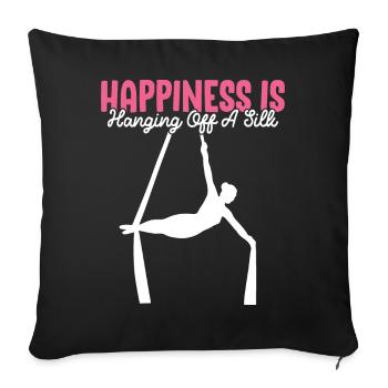 Acrobate de soie aérienne - Housse de coussin décorative 45 x 45 cm - noir - Devant