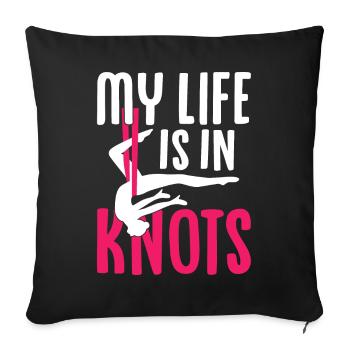 Acrobate de soie aérienne - Housse de coussin décorative 45 x 45 cm - noir - Devant