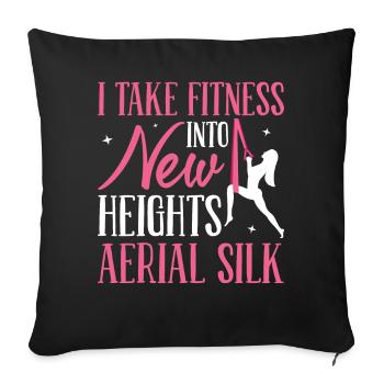 Aerialist - Sofa pillowcase 17,3'' x 17,3'' (45 x 45 cm) - black - Front