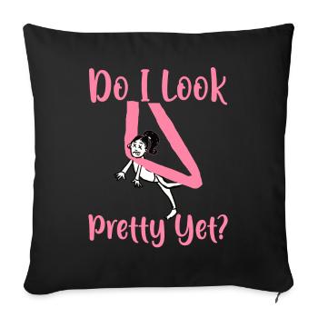 Acrobate de soie aérienne - Housse de coussin décorative 45 x 45 cm - noir - Devant