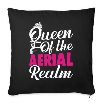 Acrobate de soie aérienne - Housse de coussin décorative 45 x 45 cm - noir - Devant