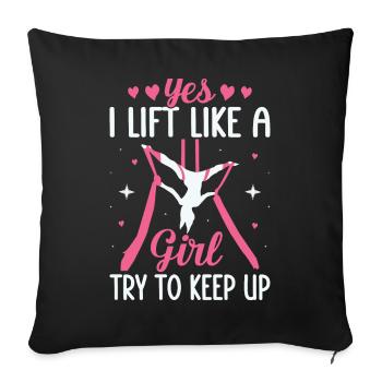 Acrobate de soie aérienne - Housse de coussin décorative 45 x 45 cm - noir - Devant