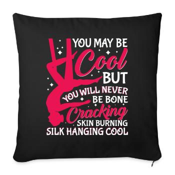 Acrobate de soie aérienne - Housse de coussin décorative 45 x 45 cm - noir - Devant