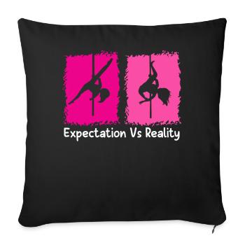 Acrobate de soie aérienne - Housse de coussin décorative 45 x 45 cm - noir - Devant