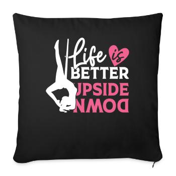 Acrobate de soie aérienne - Housse de coussin décorative 45 x 45 cm - noir - Devant