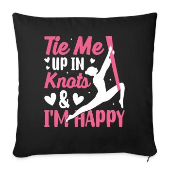 Acrobate de soie aérienne - Housse de coussin décorative 45 x 45 cm - noir - Devant