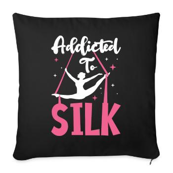 Acrobate de soie aérienne - Housse de coussin décorative 45 x 45 cm - noir - Devant