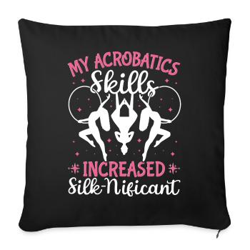 Acrobate de soie aérienne - Housse de coussin décorative 45 x 45 cm - noir - Devant