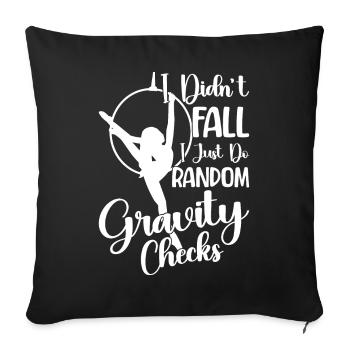 Acrobate de soie aérienne - Housse de coussin décorative 45 x 45 cm - noir - Devant