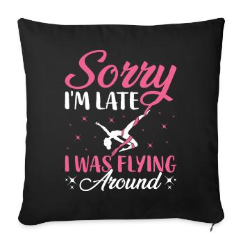 Acrobate de soie aérienne - Housse de coussin décorative 45 x 45 cm - noir - Devant