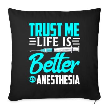 Anesthésiste - Housse de coussin décorative 45 x 45 cm - noir - Devant