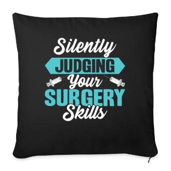Anesthésiste Anesthésiologie - Housse de coussin décorative 45 x 45 cm - noir - Devant