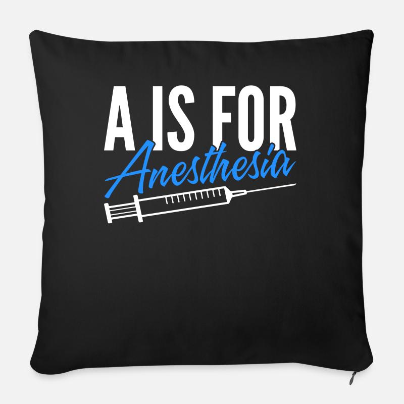 Anesthésiste Anesthésiologie - Housse de coussin décorative 45 x 45 cm - noir