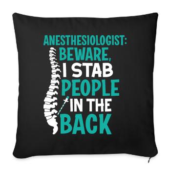 Anesthésiologie - Housse de coussin décorative 45 x 45 cm - noir - Devant