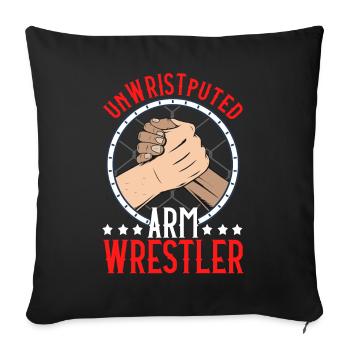 Arm wrestling - Sofa pillowcase 17,3'' x 17,3'' (45 x 45 cm) - black - Front