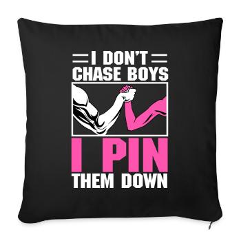 Arm wrestling arm wrestler - Sofa pillowcase 17,3'' x 17,3'' (45 x 45 cm) - black - Front