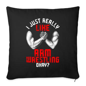 Arm wrestler - Sofa pillowcase 17,3'' x 17,3'' (45 x 45 cm) - black - Front