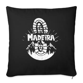 Randonnée en montagne à Madère - Housse de coussin décorative 45 x 45 cm - noir - Devant