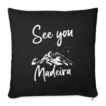 Randonnée en montagne à Madère - Housse de coussin décorative 45 x 45 cm - noir - Devant