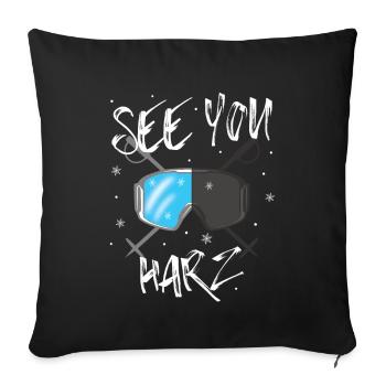 Harz Ski Monts Métallifères Snowboard - Housse de coussin décorative 45 x 45 cm - noir - Devant