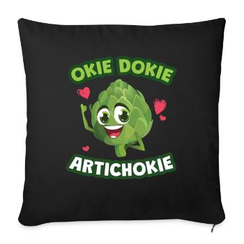 Okey Dokey ArtiChokie Artichokes - Sofa pillowcase 17,3'' x 17,3'' (45 x 45 cm) - black - Front