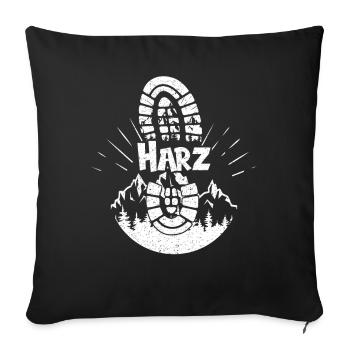 Harz Skifahren Berg Wandern im Harz - Sofakissenbezug 45 x 45 cm - Schwarz - Vorne
