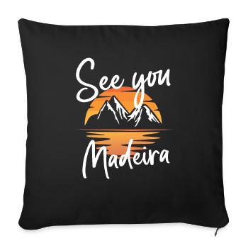 Randonnée en montagne à Madère - Housse de coussin décorative 45 x 45 cm - noir - Devant