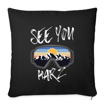 Harz Ski Monts Métallifères Snowboard - Housse de coussin décorative 45 x 45 cm - noir - Devant
