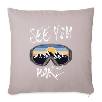 Harz Ski Monts Métallifères Snowboard - Housse de coussin décorative 45 x 45 cm - taupe clair - Devant