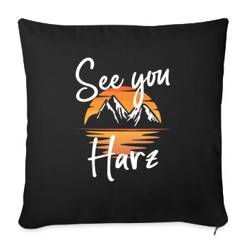 Harz Ski Monts Métallifères Snowboard - Housse de coussin décorative 45 x 45 cm - noir - Devant