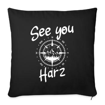 Harz Ski Monts Métallifères Snowboard - Housse de coussin décorative 45 x 45 cm - noir - Devant