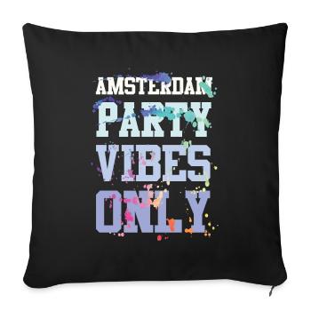 Ambiance de fête à Amsterdam - Housse de coussin décorative 45 x 45 cm - noir - Devant