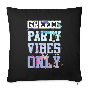 Greece Party Vibes - Sofa pillowcase 17,3'' x 17,3'' (45 x 45 cm) - black - Front